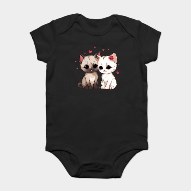 Baby Siamese Cat Baby Bodysuit by animegirlnft